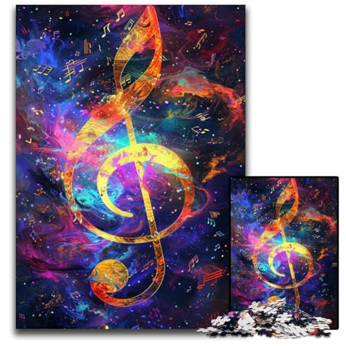Puzzle für Erwachsene, 1000 Teile, Bunte Musiknoten, Denksportaufgabe, Spiel für Erwachsene, interaktive Aktivität für die ganze Familie, 26x38cm/10,23x14,96 Zoll von JIANGENNF
