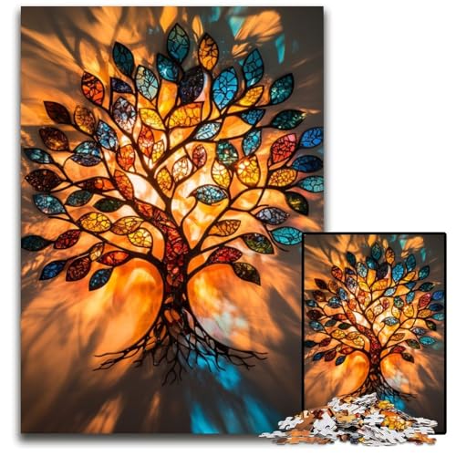 Puzzle für Erwachsene, 1000 Teile, Buntglasbaum, Holzpuzzle, Lernspielzeug, ganze Familie, ab 14 Jahren, 50x75cm Puzzle für Erwachsene, 1000 Teile, Buntglasbaum, Holzpuzzle, Lernspielzeug, ganze Familie, ab 14 Jahren, 50x75cm von JIANGENNF