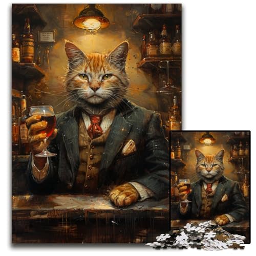 Puzzle für Erwachsene, 1000 Teile, Cat in The Bar, Holzpuzzle, Lernspiele, stärkt die Liebe zwischen Paaren, für Kinder ab 14 Jahren, 50x75cm Puzzle für Erwachsene, 1000 Teile, Cat in The Bar, Holzpuzzle, Lernspiele, stärkt die Liebe zwischen Paaren, für Kinder ab 14 Jahren, 50x75cm von JIANGENNF