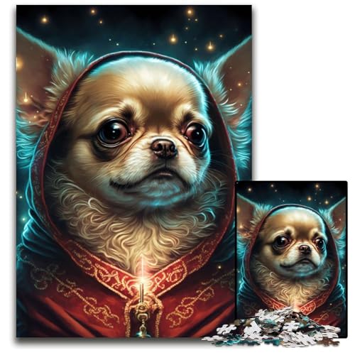 Puzzle für Erwachsene, 1000 Teile, Chihuahua-Hund, Papppuzzle, Spiel für Erwachsene, Geschenk, Familien-Interaktives Spiel, Gehirn-Herausforderung, Geschenk, 26x38cm/10,23x14,96 Zoll von JIANGENNF