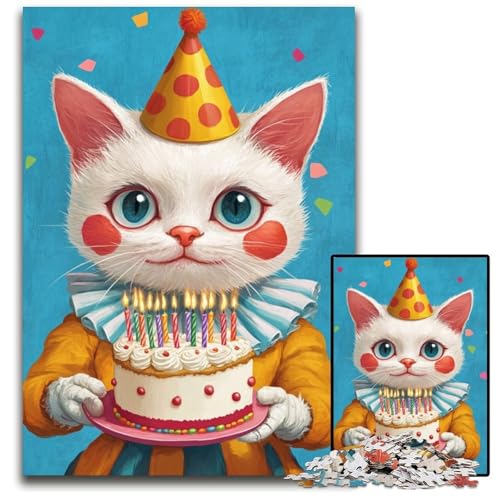 Puzzle für Erwachsene, 1000 Teile, Clown-Katze, Holzpuzzle, Heimdekoration, Familienspaß, ab 14 Jahren, 50x75cm Puzzle für Erwachsene, 1000 Teile, Clown-Katze, Holzpuzzle, Heimdekoration, Familienspaß, ab 14 Jahren, 50x75cm von JIANGENNF