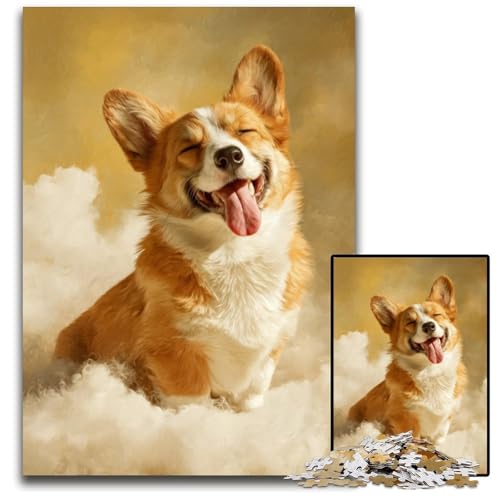 Puzzle für Erwachsene, 1000 Teile, Corgi in der Wolke, Kartonpuzzle, Lernspielzeug, ganze Familie, ab 14 Jahren, 26x38cm Puzzle für Erwachsene, 1000 Teile, Corgi in der Wolke, Kartonpuzzle, Lernspielzeug, ganze Familie, ab 14 Jahren, 26x38cm von JIANGENNF