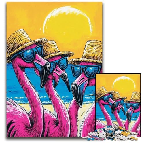 Puzzle für Erwachsene, 1000 Teile, DREI Flamingos, Holzpuzzle für Erwachsene, Lernspiel, Herausforderungsspielzeug für Erwachsene Teenager, 50x75cm Puzzle für Erwachsene, 1000 Teile, DREI Flamingos, Holzpuzzle für Erwachsene, Lernspiel, Herausforderungsspielzeug für Erwachsene Teenager, 50x75cm von JIANGENNF