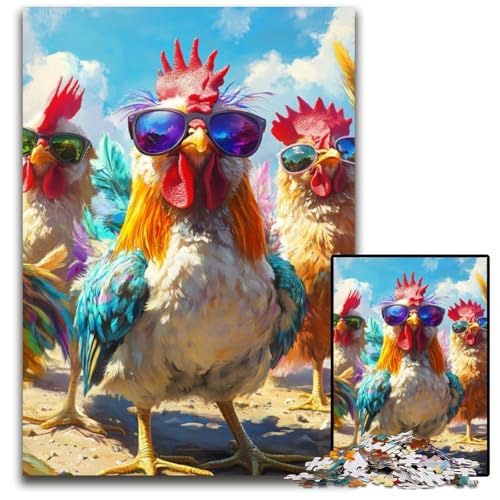 Puzzle für Erwachsene, 1000 Teile, DREI Schwänze, Holzpuzzle, Spiel für Erwachsene, Geschenk, Familien-Interaktives Spiel, Gehirn-Herausforderung, Geschenk, 50x75cm von JIANGENNF