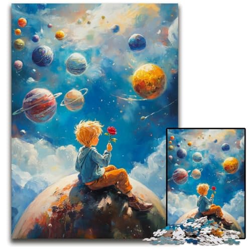 Puzzle für Erwachsene, 1000 Teile, Der Kleine Prinz, Planet, Papppuzzle, Spiele, Spielzeug, Geschenk, einzigartige Geburtstags- und Geschenkideen für Kinder ab 14 Jahren, 26x38cm von JIANGENNF