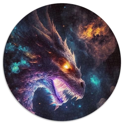 Puzzle für Erwachsene, 1000 Teile, Der Regenbogenälteste Drache, runde Puzzles für 1000 Teile, Geburtstage und Feiertage (Größe 67,5 x 67,5 cm) von JIANGENNF