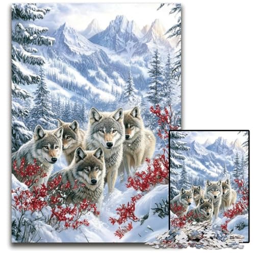 Puzzle für Erwachsene, 1000 Teile, Die Wolfsfamilie, Kartonpuzzle, pädagogisches Denkspiel, künstlerische Heim- und Bürodekoration, ab 14 Jahren, 26x38cm Puzzle für Erwachsene, 1000 Teile, Die Wolfsfamilie, Kartonpuzzle, pädagogisches Denkspiel, künstlerische Heim- und Bürodekoration, ab 14 Jahren, 26x38cm von JIANGENNF