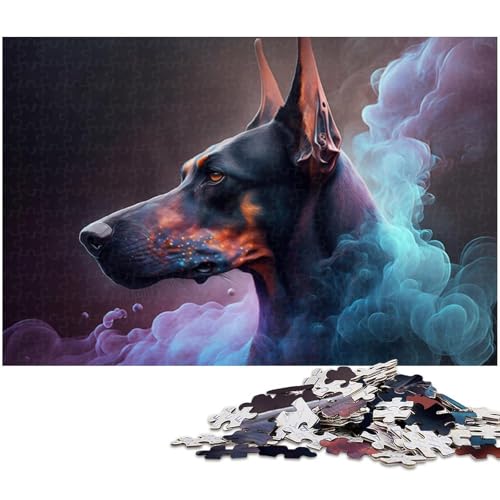 Puzzle für Erwachsene, 1000 Teile, Dobermann-Nebel, Kartonpuzzle für Erwachsene, Denkspiel für Teenager und Familieninteraktion, 26 x 38 cm / 10,23 x 14,96 Zoll Puzzle für Erwachsene, 1000 Teile, Dobermann-Nebel, Kartonpuzzle für Erwachsene, Denkspiel für Teenager und Familieninteraktion, 26 x 38 cm / 10,23 x 14,96 Zoll von JIANGENNF