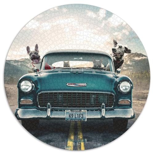 Puzzle für Erwachsene, 1000 Teile, Dog Joyride, Puzzle für Erwachsene, Lernspielzeug für Teenager, Heimbüro-Dekor (Größe 67,5 x 67,5 cm) von JIANGENNF