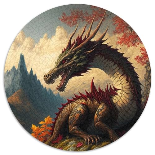 Puzzle für Erwachsene, 1000 Teile, Drachen, asiatisch, 1000 Teile, runde Puzzles für Erwachsene, anspruchsvolles Denkspiel für Teenager, Spaß für den Spieleabend mit der Familie (Größe 67,5 x 67,5 cm) Puzzle für Erwachsene, 1000 Teile, Drachen, asiatisch, 1000 Teile, runde Puzzles für Erwachsene, anspruchsvolles Denkspiel für Teenager, Spaß für den Spieleabend mit der Familie (Größe 67,5 x 67,5 cm) von JIANGENNF