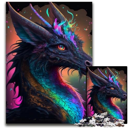 Puzzle für Erwachsene, 1000 Teile, Drachen-Unmögliches Puzzle für Erwachsene, Herausforderndes Denkspiel für Teenager, Spaß für den Familienspieleabend, 26x38cm/10,23x14,96 Zoll von JIANGENNF