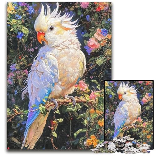Puzzle für Erwachsene, 1000 Teile, Dschungel-Papagei, Kartonpuzzle, pädagogische Herausforderung, tolles Geschenk für die ganze Familie, für Kinder ab 14 Jahren, 26x38cm von JIANGENNF