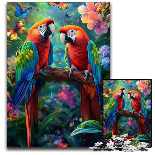 Puzzle für Erwachsene, 1000 Teile, Dschungelpapagei, Kartonpuzzle, Lernspielzeug, ganze Familie, ab 14 Jahren, 26x38cm Puzzle für Erwachsene, 1000 Teile, Dschungelpapagei, Kartonpuzzle, Lernspielzeug, ganze Familie, ab 14 Jahren, 26x38cm von JIANGENNF