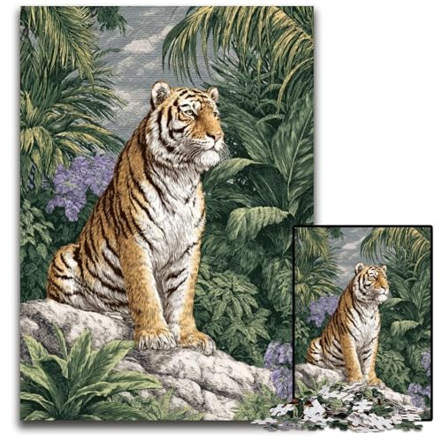 Puzzle für Erwachsene, 1000 Teile, Dschungeltiger, Kartonpuzzle, Lernspielzeug, ganze Familie, ab 14 Jahren, 26x38cm Puzzle für Erwachsene, 1000 Teile, Dschungeltiger, Kartonpuzzle, Lernspielzeug, ganze Familie, ab 14 Jahren, 26x38cm von JIANGENNF