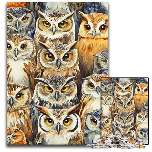 Puzzle für Erwachsene, 1000 Teile, Eulen-Collage, Karton-Puzzle, Lernspiele, DIY-Spielzeug, Geburtstagsgeschenk, Geschenke für 14-Jährige, 26x38cm Puzzle für Erwachsene, 1000 Teile, Eulen-Collage, Karton-Puzzle, Lernspiele, DIY-Spielzeug, Geburtstagsgeschenk, Geschenke für 14-Jährige, 26x38cm von JIANGENNF