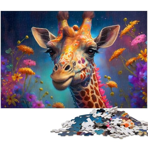 Puzzle für Erwachsene, 1000 Teile, Fantasie-Giraffe, Puzzle für Erwachsene, ideal für Familienspaß, Entspannung, 50 x 75 cm / 19,68 x 29,52 Zoll von JIANGENNF