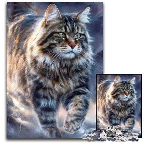 Puzzle für Erwachsene, 1000 Teile, Fantasie-Katzen-Puzzle aus Karton, Weihnachten, Halloween, Ostern, Neujahr, 26x38cm Puzzle für Erwachsene, 1000 Teile, Fantasie-Katzen-Puzzle aus Karton, Weihnachten, Halloween, Ostern, Neujahr, 26x38cm von JIANGENNF