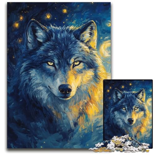 Puzzle für Erwachsene, 1000 Teile, Fantasie-Wolf, Holzpuzzle, Lernspiele, Stressabbau, Heimdekorationsspielzeug für 14-Jährige, 50x75cm Puzzle für Erwachsene, 1000 Teile, Fantasie-Wolf, Holzpuzzle, Lernspiele, Stressabbau, Heimdekorationsspielzeug für 14-Jährige, 50x75cm von JIANGENNF