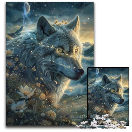 Puzzle für Erwachsene, 1000 Teile, Fantasy-Wolf-Puzzle aus Pappe, Weihnachten, Halloween, Ostern, Neujahr, 26x38cm Puzzle für Erwachsene, 1000 Teile, Fantasy-Wolf-Puzzle aus Pappe, Weihnachten, Halloween, Ostern, Neujahr, 26x38cm von JIANGENNF