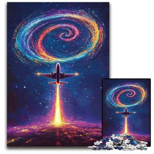 Puzzle für Erwachsene, 1000 Teile, Farbflugzeug-Puzzle, Spielzeug, Geschenk, pädagogisches intellektuelles Dekomprimierungsspaß, Familienspiel, 50x75cm von JIANGENNF