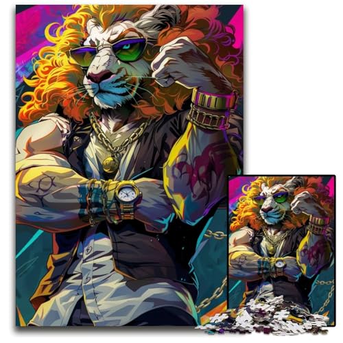 Puzzle für Erwachsene, 1000 Teile, Fashion Lions, Puzzle für Erwachsene, Lernspielzeug für Teenager, Heimbüro-Dekor, 50x75cm/19,68x29,52 Zoll von JIANGENNF