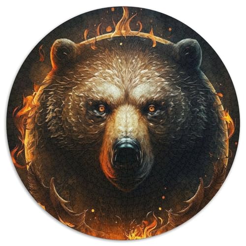 Puzzle für Erwachsene, 1000 Teile, Feuerbärkopf, 1000 Teile, runde Puzzles für Erwachsene, anspruchsvolles Denkspiel für Teenager, Spaß für den Spieleabend mit der Familie (Größe 67,5 x 67,5 cm) Puzzle für Erwachsene, 1000 Teile, Feuerbärkopf, 1000 Teile, runde Puzzles für Erwachsene, anspruchsvolles Denkspiel für Teenager, Spaß für den Spieleabend mit der Familie (Größe 67,5 x 67,5 cm) von JIANGENNF
