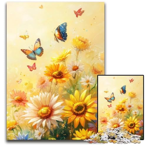 Puzzle für Erwachsene, 1000 Teile, Gänseblümchen und Schmetterlinge, Kartonpuzzle, Lernspielzeug, ganze Familie, ab 14 Jahren, 26x38cm Puzzle für Erwachsene, 1000 Teile, Gänseblümchen und Schmetterlinge, Kartonpuzzle, Lernspielzeug, ganze Familie, ab 14 Jahren, 26x38cm von JIANGENNF