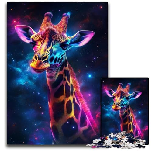 Puzzle für Erwachsene, 1000 Teile, Galaxie-Giraffe, Papppuzzle, Eltern, Partner, Freunde – ab 14 Jahren, 26x38cm/10,23x14,96 Zoll Puzzle für Erwachsene, 1000 Teile, Galaxie-Giraffe, Papppuzzle, Eltern, Partner, Freunde – ab 14 Jahren, 26x38cm/10,23x14,96 Zoll von JIANGENNF