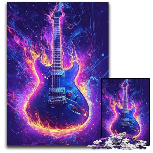 Puzzle für Erwachsene, 1000 Teile, Galaxie-Gitarren-Puzzle, kompliziertes Design für Teenager, DIY-Dekor und gehirnfördernder Spaß, 26x38cm von JIANGENNF