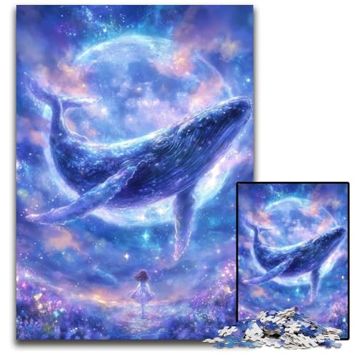 Puzzle für Erwachsene, 1000 Teile, Galaxie-Wal, Holzpuzzle, Weihnachten, Halloween, Ostern, Neujahr, 50x75cm von JIANGENNF
