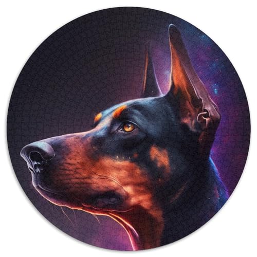 Puzzle für Erwachsene, 1000 Teile, Galaxy Doberman, 1000 Teile, runde Puzzles für Erwachsene, anspruchsvolles Denkspiel für Teenager, Spaß für den Spieleabend mit der Familie (Größe 67,5 x 67,5 cm) Puzzle für Erwachsene, 1000 Teile, Galaxy Doberman, 1000 Teile, runde Puzzles für Erwachsene, anspruchsvolles Denkspiel für Teenager, Spaß für den Spieleabend mit der Familie (Größe 67,5 x 67,5 cm) von JIANGENNF