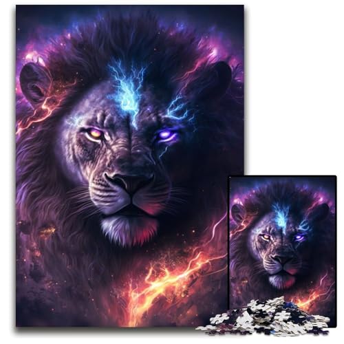 Puzzle für Erwachsene, 1000 Teile, Galaxy Storm Lion, Papppuzzle, Spiel für Erwachsene, Geschenk, Familien-Interaktives Spiel, Gehirn-Herausforderung, Geschenk, 26x38cm/10,23x14,96 Zoll von JIANGENNF
