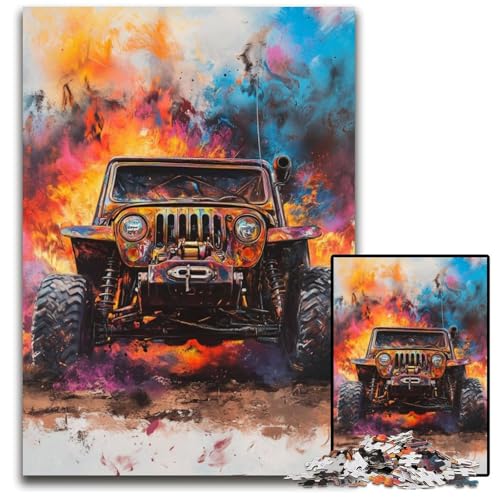 Puzzle für Erwachsene, 1000 Teile, Geländefahrzeuge, Karton-Puzzle, Spielzeug, Geschenk, pädagogisches, intellektuelles, entspannendes Familienspiel, 26x38cm von JIANGENNF