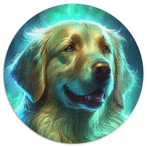 Puzzle für Erwachsene, 1000 Teile, Golden Retriever, 1000 Teile, runde Puzzles für Erwachsene, anspruchsvolles Denkspiel für Teenager, Spaß für den Spieleabend mit der Familie (Größe 67,5 x 67,5 cm) Puzzle für Erwachsene, 1000 Teile, Golden Retriever, 1000 Teile, runde Puzzles für Erwachsene, anspruchsvolles Denkspiel für Teenager, Spaß für den Spieleabend mit der Familie (Größe 67,5 x 67,5 cm) von JIANGENNF