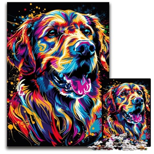 Puzzle für Erwachsene, 1000 Teile, Golden Retriever, Papp-Puzzle, Denkspiel, interaktives Familienspiel, geeignet für Kinder ab 14 Jahren, 26x38cm/10,23x14,96 Zoll Puzzle für Erwachsene, 1000 Teile, Golden Retriever, Papp-Puzzle, Denkspiel, interaktives Familienspiel, geeignet für Kinder ab 14 Jahren, 26x38cm/10,23x14,96 Zoll von JIANGENNF