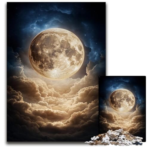Puzzle für Erwachsene, 1000 Teile, Goldener Vollmond, Holzpuzzle, Weihnachten, Halloween, Ostern, Neujahr, 50x75cm Puzzle für Erwachsene, 1000 Teile, Goldener Vollmond, Holzpuzzle, Weihnachten, Halloween, Ostern, Neujahr, 50x75cm von JIANGENNF