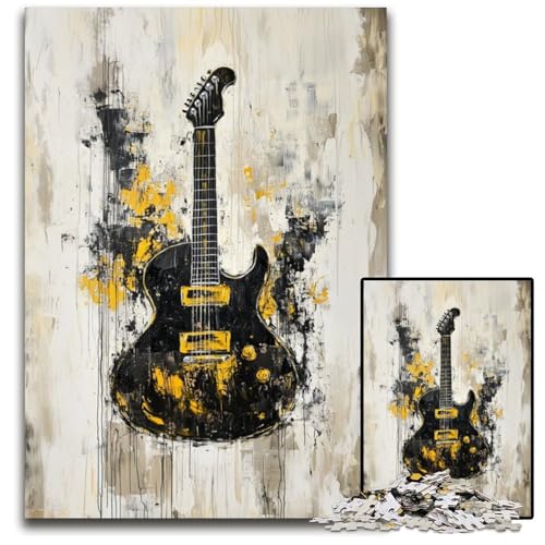 Puzzle für Erwachsene, 1000 Teile, Goldenes Gitarren-Puzzle, kompliziertes Design für Teenager, DIY-Dekor und gehirnfördernder Spaß, 50x75cm Puzzle für Erwachsene, 1000 Teile, Goldenes Gitarren-Puzzle, kompliziertes Design für Teenager, DIY-Dekor und gehirnfördernder Spaß, 50x75cm von JIANGENNF