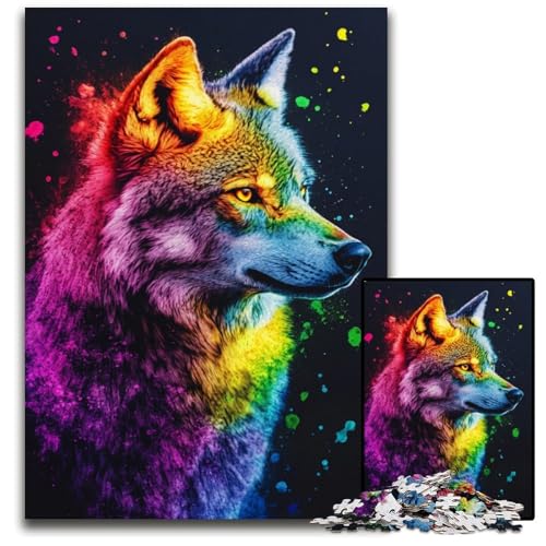 Puzzle für Erwachsene, 1000 Teile, Graffiti-Wolf, Holzpuzzle, Weihnachten, Halloween, Ostern, Neujahr, 50x75cm Puzzle für Erwachsene, 1000 Teile, Graffiti-Wolf, Holzpuzzle, Weihnachten, Halloween, Ostern, Neujahr, 50x75cm von JIANGENNF