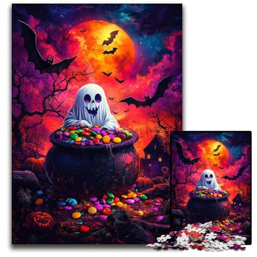 Puzzle für Erwachsene, 1000 Teile, Halloween-Seelen-Puzzle aus Karton, Lernspielzeug, ganze Familie, ab 14 Jahren, 26x38cm Puzzle für Erwachsene, 1000 Teile, Halloween-Seelen-Puzzle aus Karton, Lernspielzeug, ganze Familie, ab 14 Jahren, 26x38cm von JIANGENNF