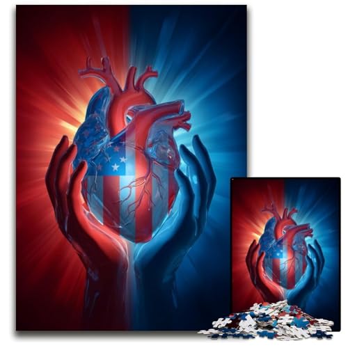 Puzzle für Erwachsene, 1000 Teile, Herz-Puzzle aus Pappe, Heimdekoration, Familienspaß, ab 14 Jahren, 26x38cm Puzzle für Erwachsene, 1000 Teile, Herz-Puzzle aus Pappe, Heimdekoration, Familienspaß, ab 14 Jahren, 26x38cm von JIANGENNF