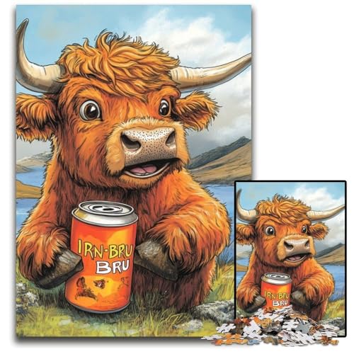 Puzzle für Erwachsene, 1000 Teile, Highland Cow Drinking A Drink, Holzpuzzle, schwierig und herausfordernd, tolle Geschenke und Spielzeuge für Kinder ab 14 Jahren, 50x75cm Puzzle für Erwachsene, 1000 Teile, Highland Cow Drinking A Drink, Holzpuzzle, schwierig und herausfordernd, tolle Geschenke und Spielzeuge für Kinder ab 14 Jahren, 50x75cm von JIANGENNF