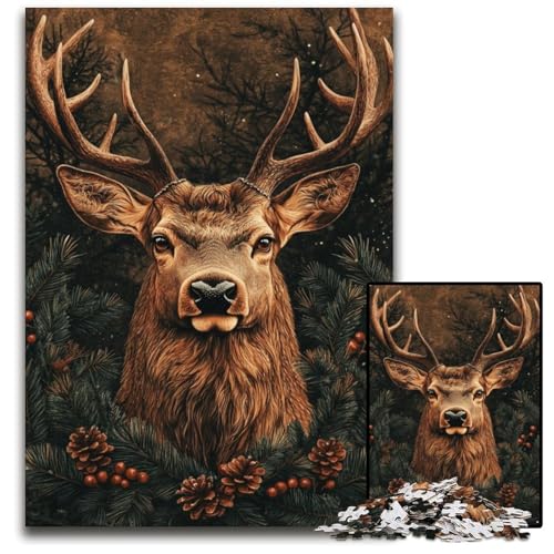 Puzzle für Erwachsene, 1000 Teile, Hirsch im Dschungel, Holzpuzzle, pädagogisches Denkspiel, künstlerische Heim- und Bürodekoration, ab 14 Jahren, 50x75cm Puzzle für Erwachsene, 1000 Teile, Hirsch im Dschungel, Holzpuzzle, pädagogisches Denkspiel, künstlerische Heim- und Bürodekoration, ab 14 Jahren, 50x75cm von JIANGENNF