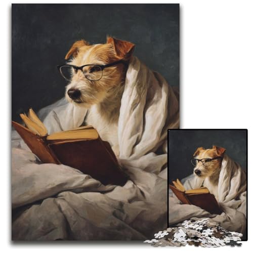 Puzzle für Erwachsene, 1000 Teile, Hund liest, Kartonpuzzle, Lernspielzeug, ganze Familie, ab 14 Jahren, 26x38cm Puzzle für Erwachsene, 1000 Teile, Hund liest, Kartonpuzzle, Lernspielzeug, ganze Familie, ab 14 Jahren, 26x38cm von JIANGENNF