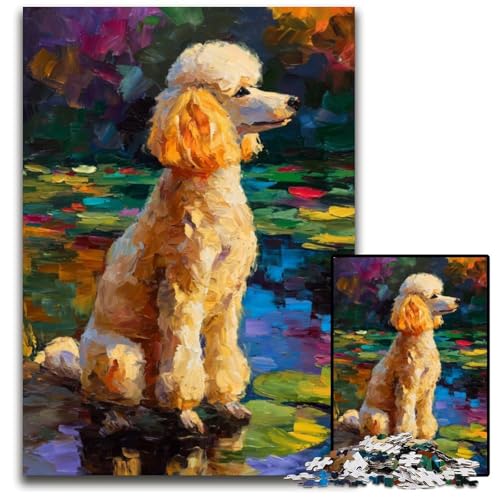 Puzzle für Erwachsene, 1000 Teile, Hunde-Holzpuzzle, schwierig und herausfordernd, tolle Geschenke und Spielzeuge für 14-Jährige, 50x75cm von JIANGENNF