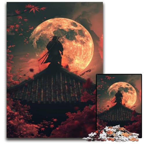Puzzle für Erwachsene, 1000 Teile, Japanisches Ninja-Puzzle aus Holz, Spiele, Spielzeug, Geschenk, einzigartige Geburtstags- und Geschenkideen für Kinder ab 14 Jahren, 50x75cm von JIANGENNF