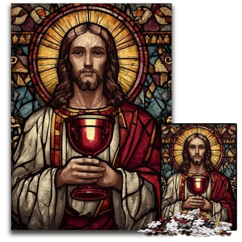 Puzzle für Erwachsene, 1000 Teile, Jesus-Puzzle aus Pappe, Lernspielzeug, ganze Familie, ab 14 Jahren, 26x38cm Puzzle für Erwachsene, 1000 Teile, Jesus-Puzzle aus Pappe, Lernspielzeug, ganze Familie, ab 14 Jahren, 26x38cm von JIANGENNF