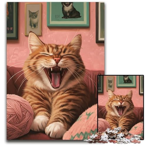 Puzzle für Erwachsene, 1000 Teile, Katze auf dem Sofa, Holzpuzzle, Weihnachten, Halloween, Ostern, Neujahr, 50x75cm Puzzle für Erwachsene, 1000 Teile, Katze auf dem Sofa, Holzpuzzle, Weihnachten, Halloween, Ostern, Neujahr, 50x75cm von JIANGENNF