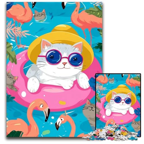 Puzzle für Erwachsene, 1000 Teile, Katze im Urlaub, Kartonpuzzle, Lernspielzeug, ganze Familie, ab 14 Jahren, 26x38cm Puzzle für Erwachsene, 1000 Teile, Katze im Urlaub, Kartonpuzzle, Lernspielzeug, ganze Familie, ab 14 Jahren, 26x38cm von JIANGENNF