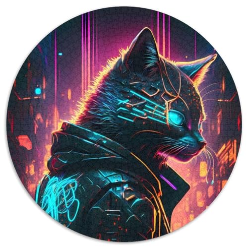 Puzzle für Erwachsene, 1000 Teile, Katzen-Neonkunst, 1000 Teile, runde Puzzles für Erwachsene, anspruchsvolles Denkspiel für Teenager, Spaß für den Spieleabend mit der Familie (Größe 67,5 x 67,5 cm) Puzzle für Erwachsene, 1000 Teile, Katzen-Neonkunst, 1000 Teile, runde Puzzles für Erwachsene, anspruchsvolles Denkspiel für Teenager, Spaß für den Spieleabend mit der Familie (Größe 67,5 x 67,5 cm) von JIANGENNF