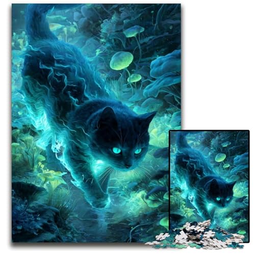 Puzzle für Erwachsene, 1000 Teile, Katzen-Puzzle, Spielzeug, Geschenk, pädagogisches intellektuelles Dekomprimierungsspaß, Familienspiel, 50x75cm von JIANGENNF